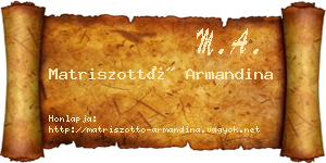 Matriszottó Armandina névjegykártya